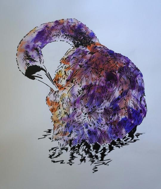 2. Purple Swan Limited Edition Screen Print (1 of 10) includes delivery in England